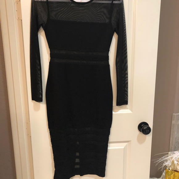 EUC Black dress with Opaque Peak a Boo - Picture 2 of 6
